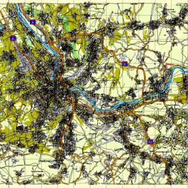 Editable map Basel Switzerland