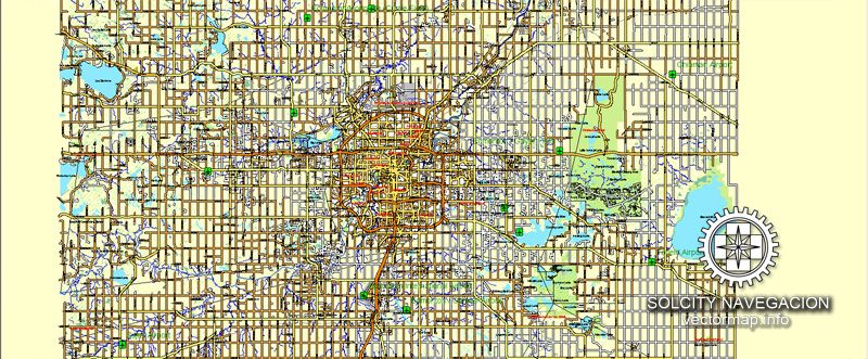 Edmonton map vector Adobe Illustrator: Printable City Plan editable Street Road Map Atlas 25-parts of Edmonton Canada