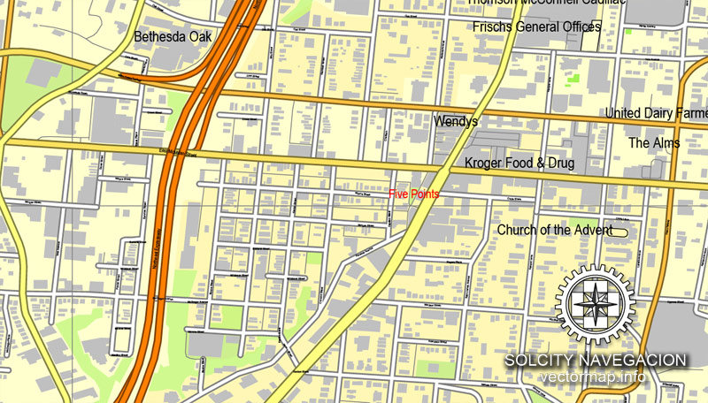 Downtown Cincinnati Map Printable