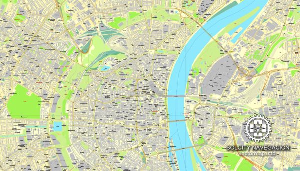 Cologne / Köln, Germany printable vector street City Plan map, full ...