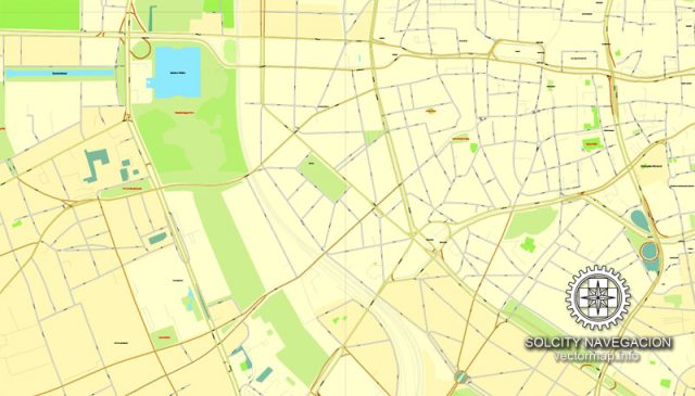 Cologne / Köln, Germany printable vector street map Simple City Plan ...