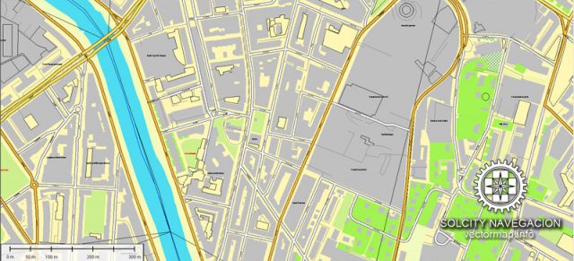 Geneva Switzerland printable vector street full Atlas 15 parts map ...