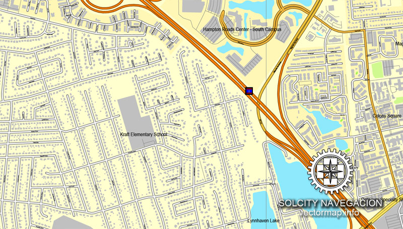 Illustrator map Hampton Roads Virginia