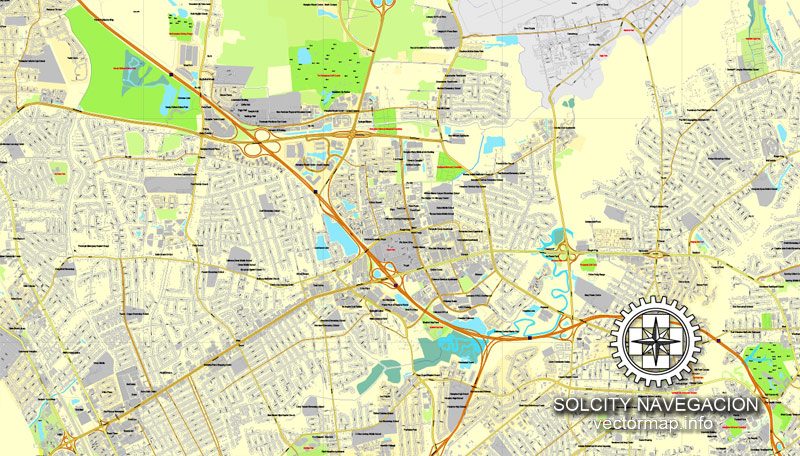 Map vector Hampton Roads, Virginia, US printable vector street City Plan map, full editable, Adobe Illustrator