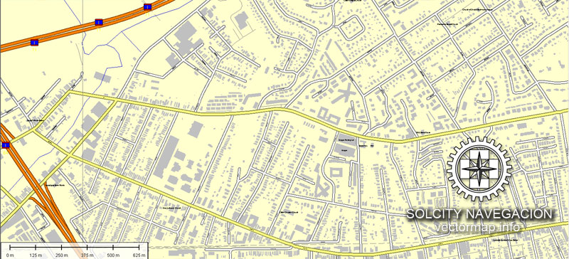 Map Louisville, Kentucky, US printable vector street Atlas 25 parts map, full editable, Adobe Illustrator