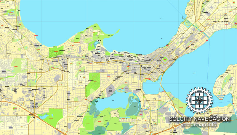 Madison printable map, Wisconsin, US, vector street City Plan map, fully editable, Adobe Illustrator, V3.10