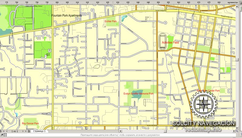 Portland, Oregon, US printable vector street City Plan map, full editable, CorelDraw