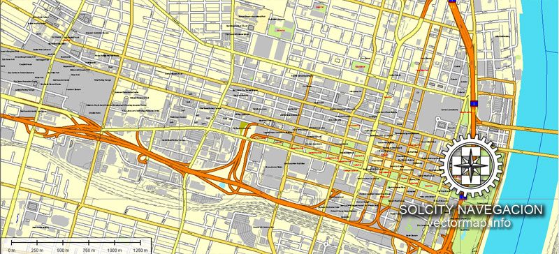 Map vector Saint Louis, Missouri, US printable vector street Atlas 25 parts map, full editable, Adobe Illustrator