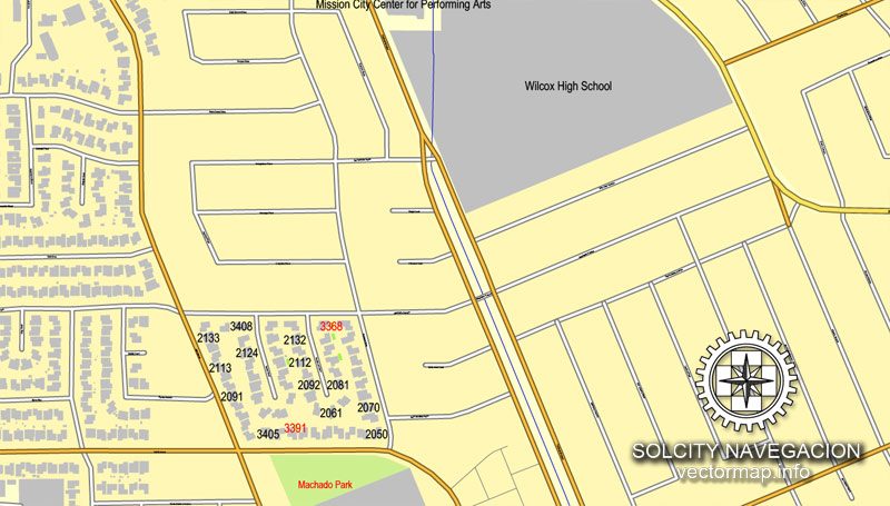 Map vector San Jose, California, US printable vector street City Plan map, full editable, Adobe Illustrator