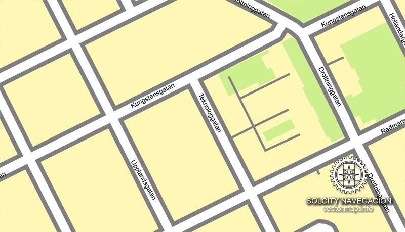 Map Stockholm, Sweden, Sverige printable vector street Simple City Plan map, full editable, Adobe Illustrator