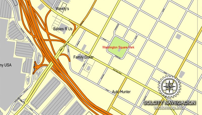 Map vector Syracuse, New York, US printable vector street City Plan map, full editable, Adobe Illustrator