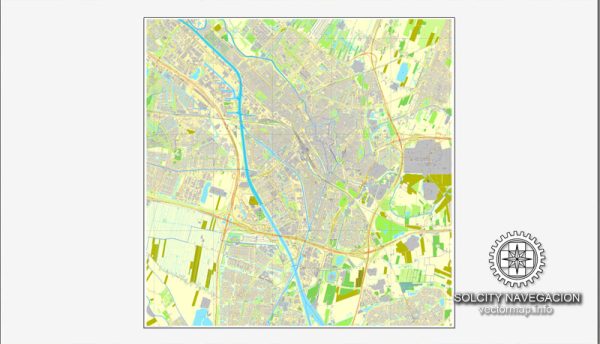 Utrecht, Netherland printable vector street full City Plan map, full editable, Adobe Illustrator, full vector 3 x 3 m, scalable, editable, text format street names, 12,1 mb ZIP All streets, all buildings.
