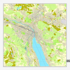 Illustrator map Zurich Switzerland pdf