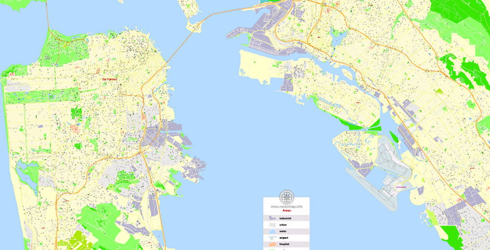 San Francisco: Free download vector map San Francisco California US