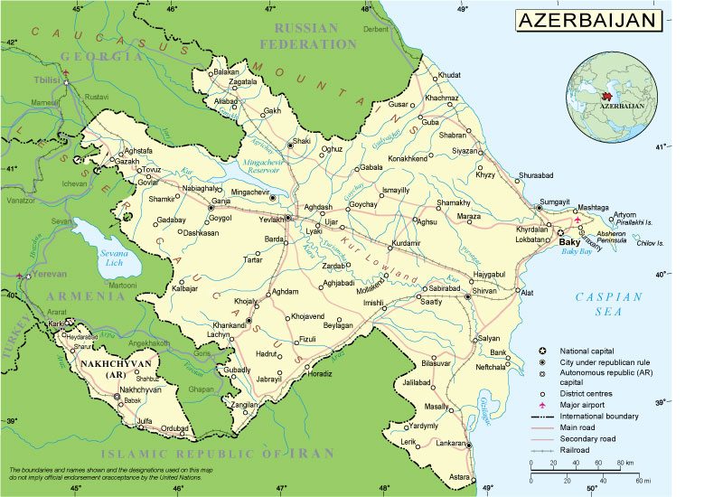 Azerbaijan: Free download vector map Azerbaijan, Adobe Illustrator, download now