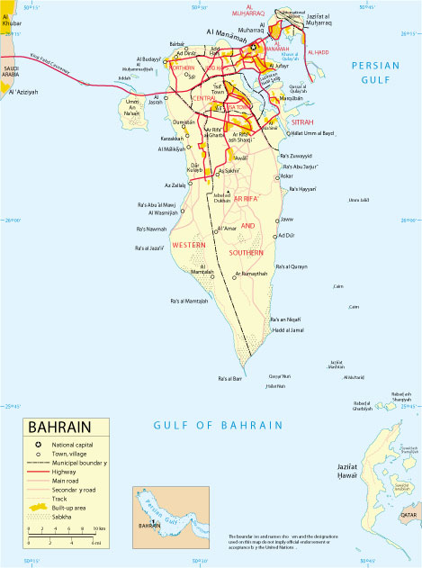 Bahrain: Free download vector map Bahrain, Adobe Illustrator, download now