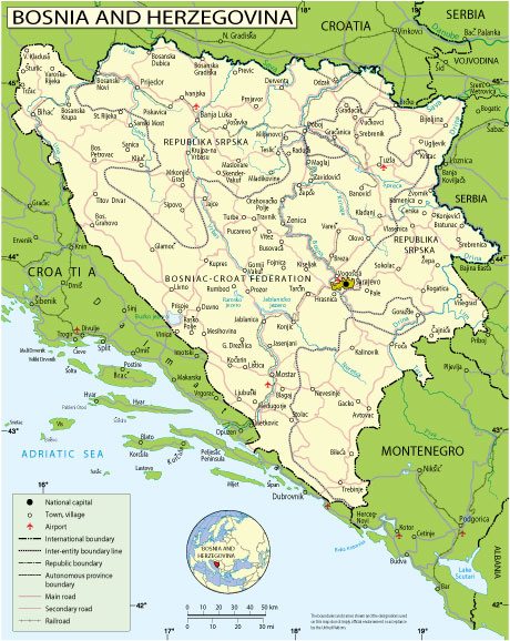 Bosnia and Herzegovina: Free download vector map Bosnia and Herzegovina, Adobe Illustrator, download now
