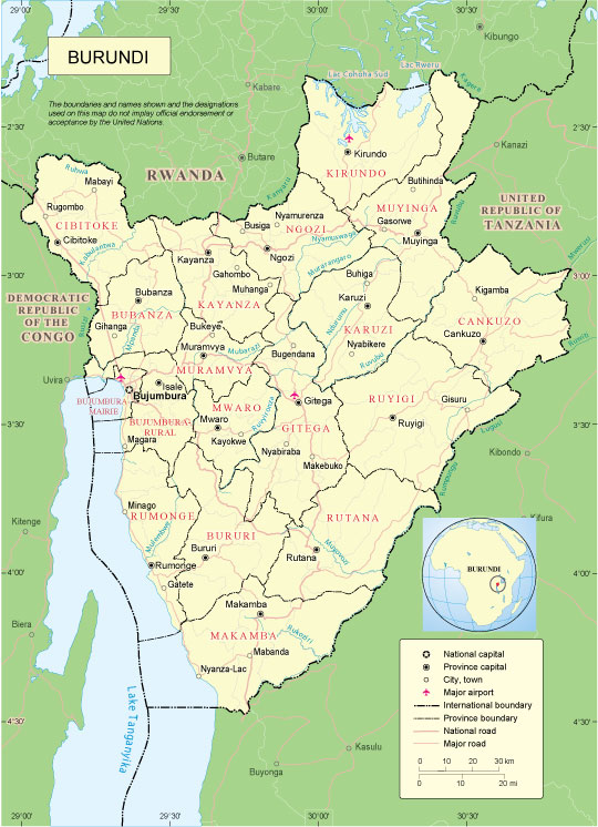 Burundi: Free download vector map Burundi, Adobe Illustrator, download now