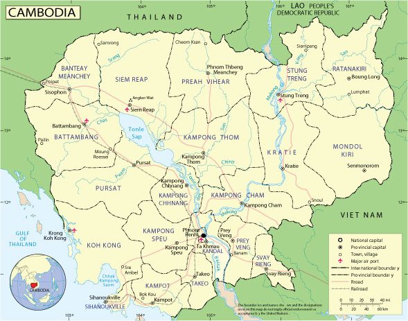 Cambodja: Free download vector map Cambodja, Adobe Illustrator, download now