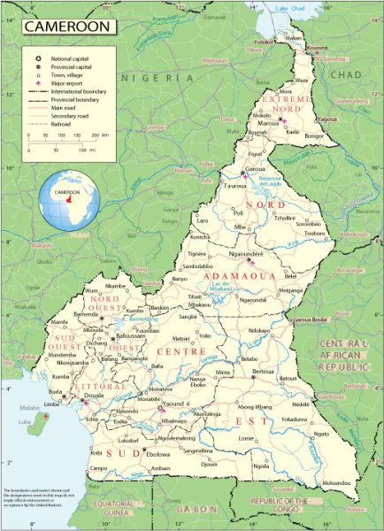 Cameroon: Free download vector map Cameroon, Adobe Illustrator ...