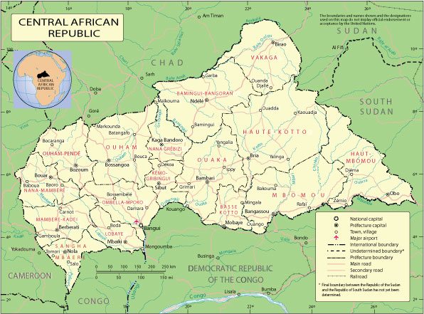Central African Republic: Free download vector map Central African Republic, Adobe Illustrator, download now
