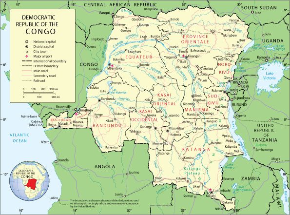 Congo: Free download vector map Congo Democratic Republic, Adobe Illustrator, download now