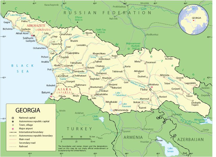 Georgia: Free vector map Georgia, Adobe Illustrator, download now maps vector clipart
