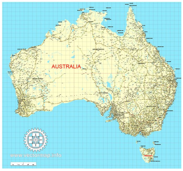 Brisbane: Free Printable Map Brisbane, Australia, exact vector street ...