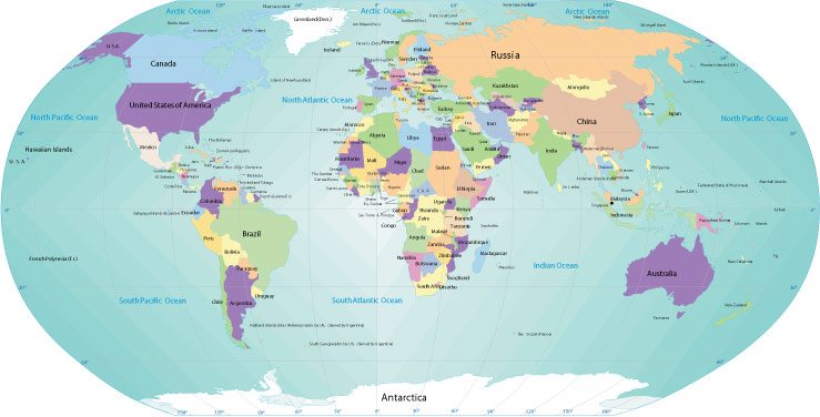 Free vector map World Robinson Projection, Adobe Illustrator, download now maps vector clipart 