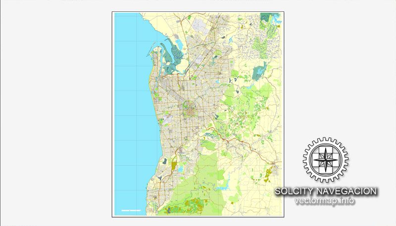 Map vector Adelaide, Australia, printable vector street City Plan map, full editable, Adobe illustrator Map for design, print, arts, projects, presentations, for architects, designers and builders