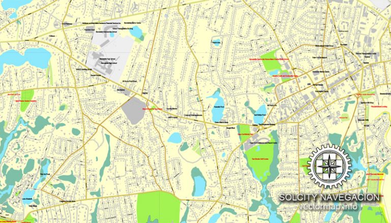 Barnstable, Massachusetts, US printable vector street City Plan map ...