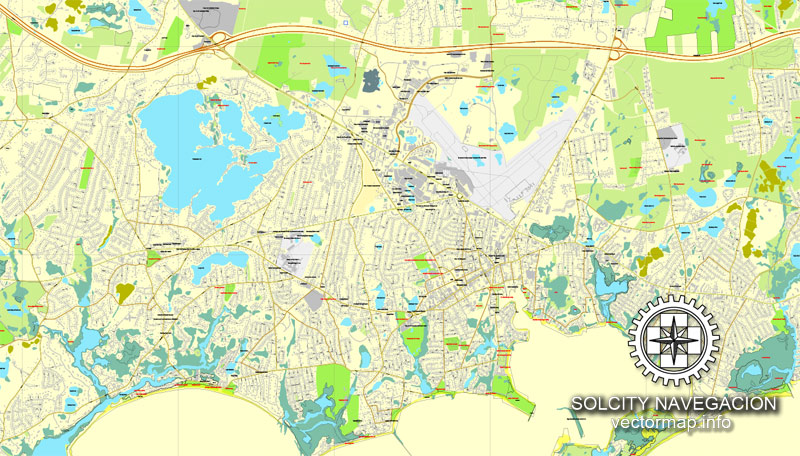 Barnstable, Massachusetts, US printable vector street City Plan map, full editable, Adobe Illustrator