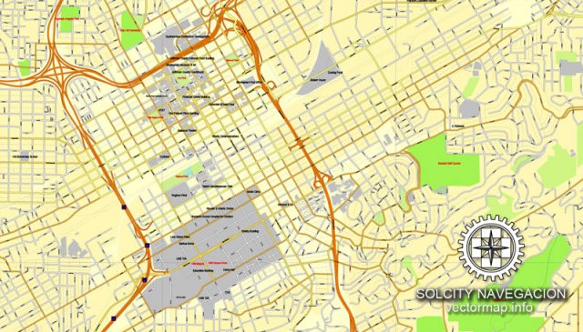 Birmingham, Alabama, US printable vector street City Plan map, full