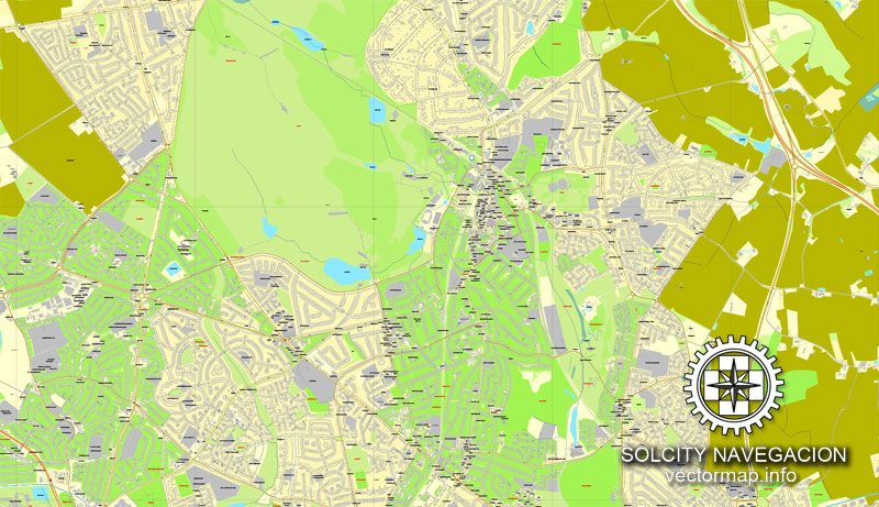 Map vector Birmingham, UK Great Britain, printable vector street City Plan map, full editable, Adobe Illustrator