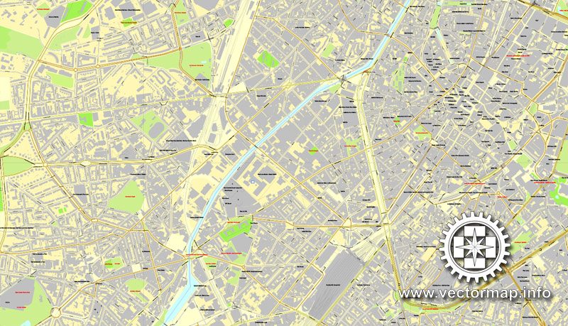 Map vector Brussels, Belgium, printable vector street City Plan map, full editable, Adobe illustrator Map for design, print, arts, projects, presentations, for architects, designers and builders