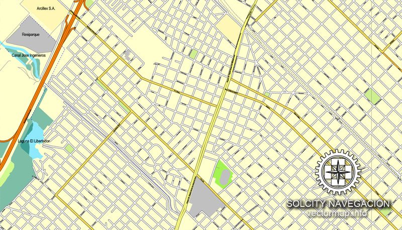 Map vector Buenos Aires, Argentina, printable vector street City Plan map, full editable, Adobe illustrator Map for design, print, arts, projects, presentations, for architects, designers and builders