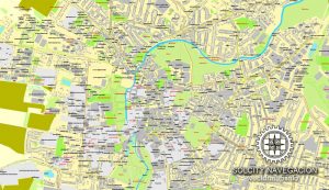 Cambridge UK Great Britain printable vector street map: City Plan full ...