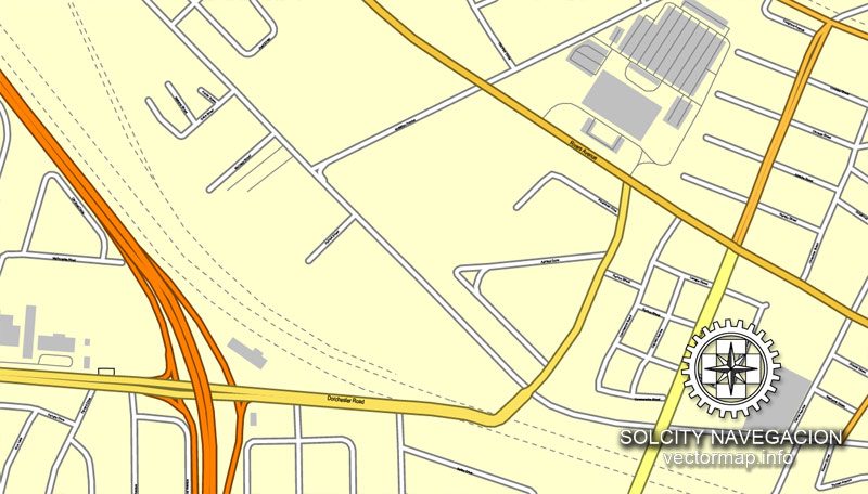 Vector map Charleston, South Carolina, US printable vector street City Plan map, full editable, Adobe Illustrator