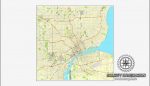 Detroit, Michigan, US printable vector street City Plan map, full ...