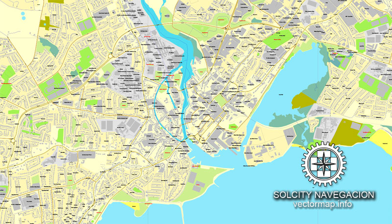 Galway Ireland Printable Vector Street City Plan Map Fully Editable   Map Galway Ireland Citiplan 2mx1m Ai 3 