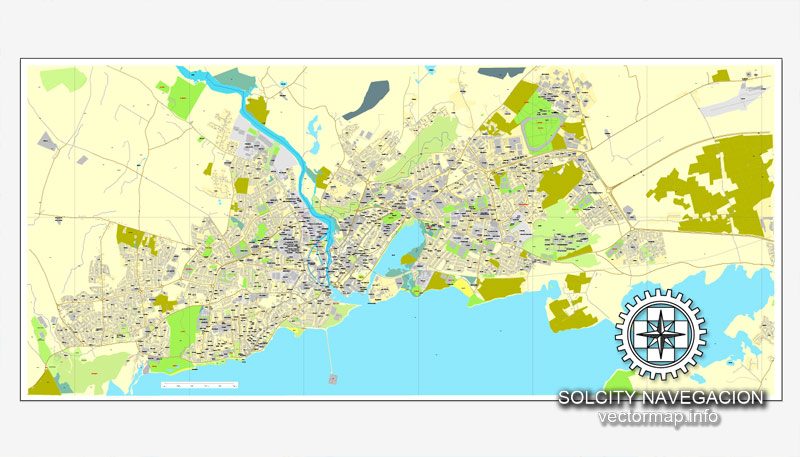 Map vector Galway, Ireland printable vector street City Plan map, full editable, Adobe Illustrator