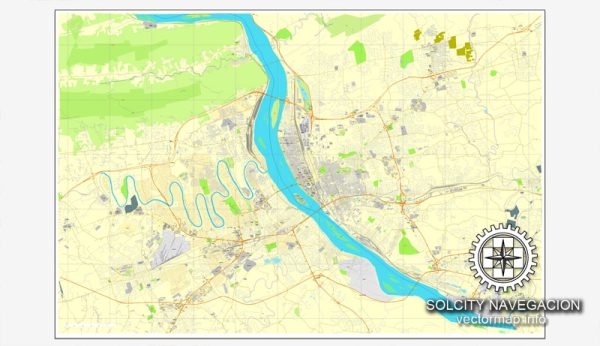 Map vector Harrisburg, Pennsylvania, US printable vector street City Plan map, full editable, Adobe Illustrator