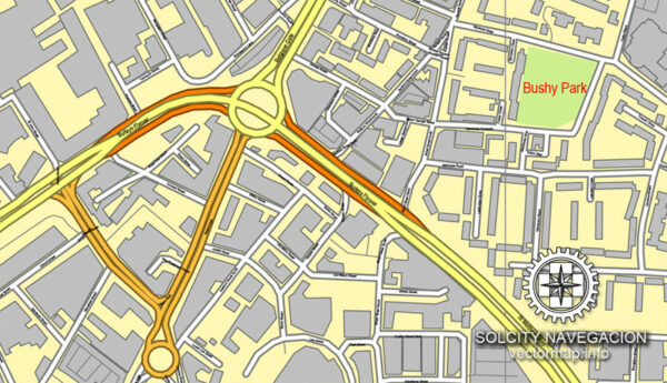 Leicester UK Great Britain printable vector street map: City Plan full ...