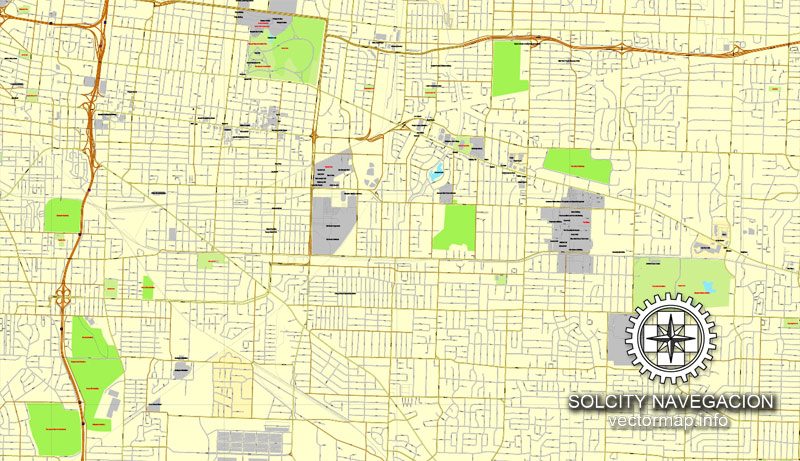 Memphis, Tennessee, US printable vector street City Plan map, full editable, Adobe illustrator