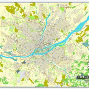 Editable map Nantes France