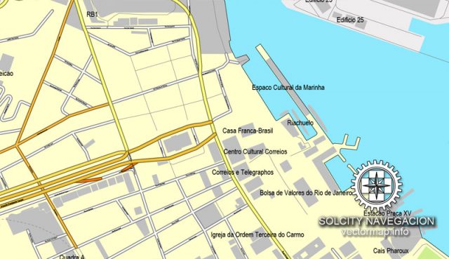 Rio de Janeiro, Brazil, printable vector street City Plan map, full ...
