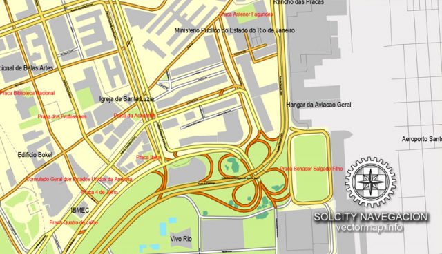 Rio de Janeiro, Brazil, printable vector street City Plan map, full ...