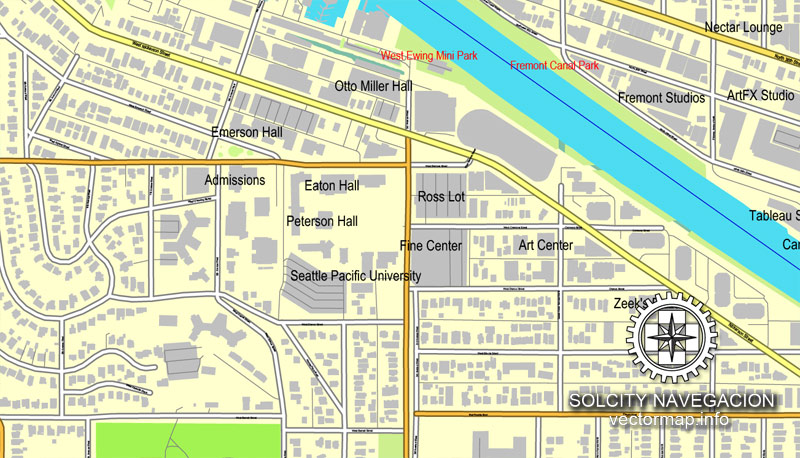 Illustrator map Seattle Washington PDF