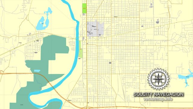 Terre-Haute, Indiana, US printable vector street City Plan map, full ...
