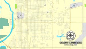 Terre-Haute, Indiana, US printable vector street City Plan map, full ...